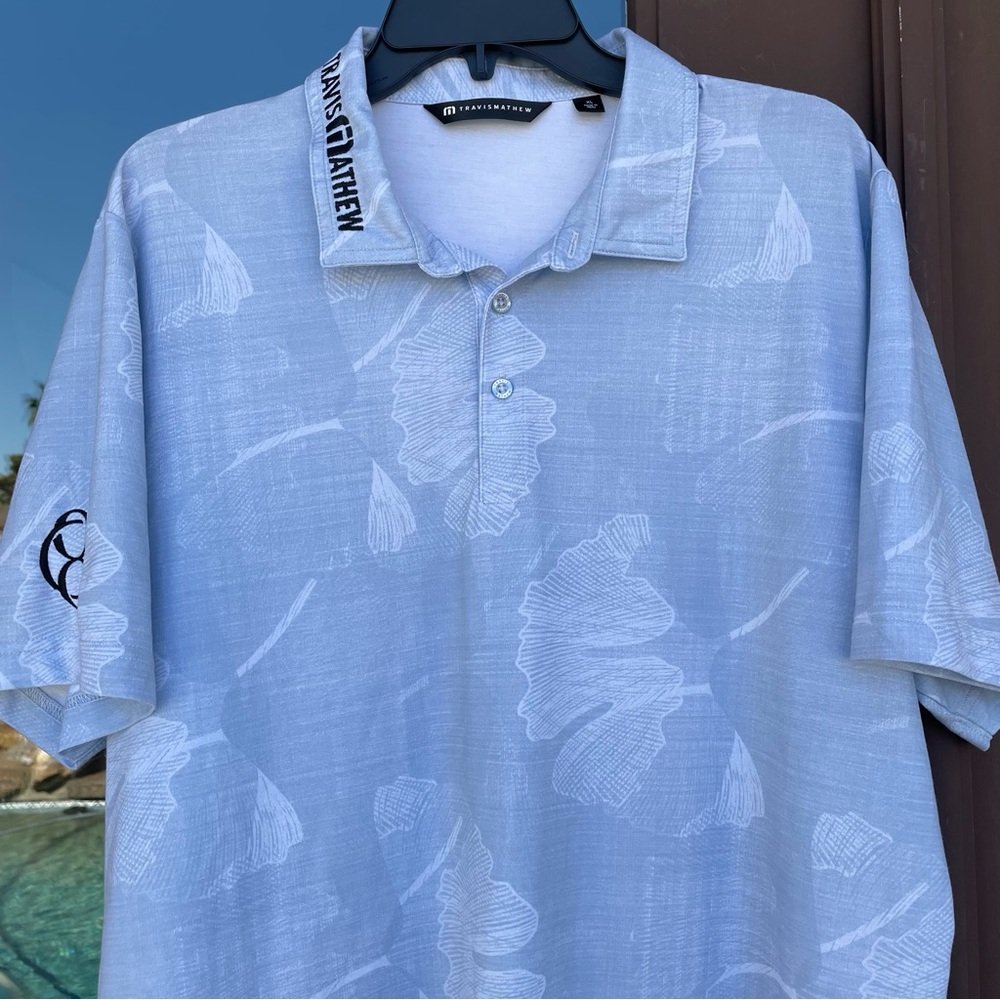 Travis Mathew Light Blue Patterned Olde Eight Gol… - image 1